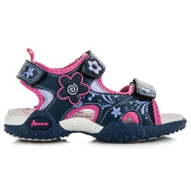American Club Sandaler med blomster blå