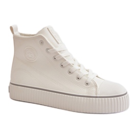 Damesneakers på Big Star White platformen hvid
