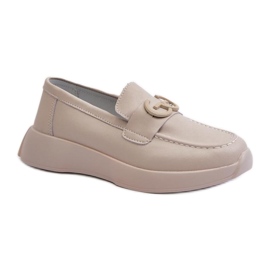 Dame lædermokkasiner S.Barski Beige