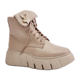 Zazoo Beige platformstøvler til kvinder