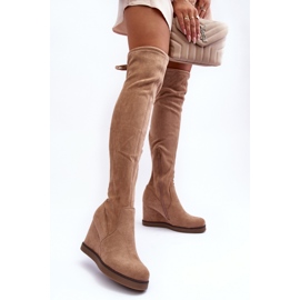 Over-the-knee støvler Model Mephal NS362P Beige ruskind - Step in style