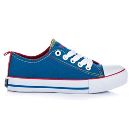 American Club Blå sneakers med bindebånd