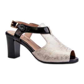 Step in style Sandaler Model Queenmarie ASA228-3 Guld/Sort - Træd med stil