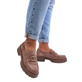 Step in style Sko Model Rosefalls 20153 Mørk Beige Ruskind - Træd i stil