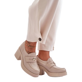 Step in style Sko Model Dunadia 20148 Beige Læder - Træd i stil