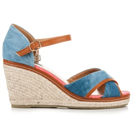 Vices Denim espadriller på kilen blå