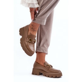 Step in style Sko Model Peuria 2644-3 Khaki Læder - Træd med stil beige