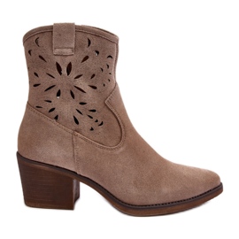 Step in style Støvler Model Da SN622-20 Mørk Beige Ruskind - Træd med stil