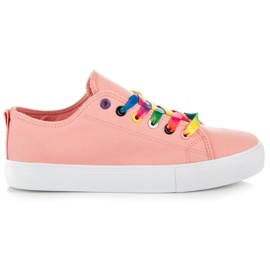 L&H Sneakers med farverige snørebånd lyserød