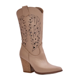 Step in style Støvler Model Lewski 3609 Beige Læder - Træd med stil