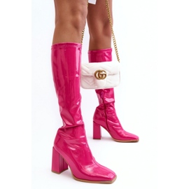 Step in style Støvler Model Mlokva RB152P Fuchsia lak - Træd med stil lyserød