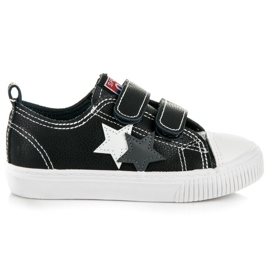 L&H Læder Sneakers med velcro sort