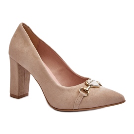 Step in style Pumps Model Zazoo 2453/OS Cappuccino ruskind - Træd med stil beige