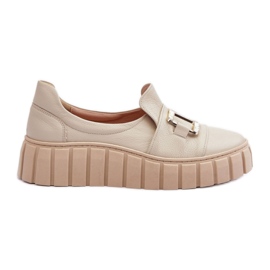 Step in style Sko Model Lewski 3398 Beige Lys dekoration - Træd i stil