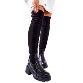 Step in style Støvler Model Maciejka Krokodyl 05260-01 Sort - Træd med stil