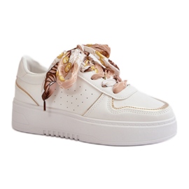 Damesneakers med øko læder og dekoration hvid
