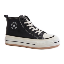 Big Star Black lædersneakers sort