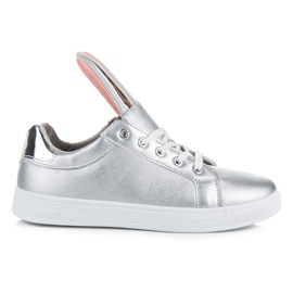 Sølv sneakers med skader grå