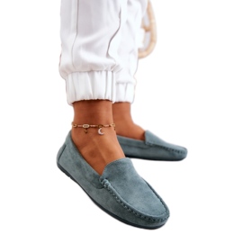 Evento Mint ruskind slip-on mokkasiner grøn