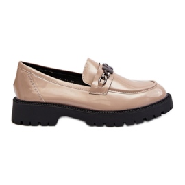 Patent Slip-On Moccasiner beige
