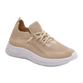 Beige Slip-On Sock Sportssko