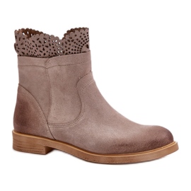 Ankelstøvler med blonde, Lewski Cappuccino model beige