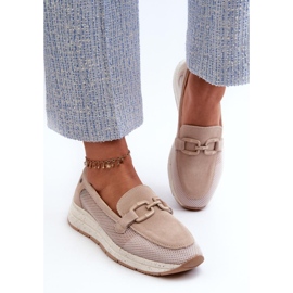 Beige sportsmokkasiner