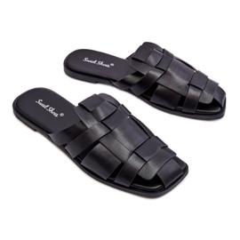 Dame øko-læder flip-flops 2522-1 sort
