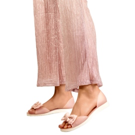 Balletflader af gummi med sløjfe BG162NU, pink lyserød