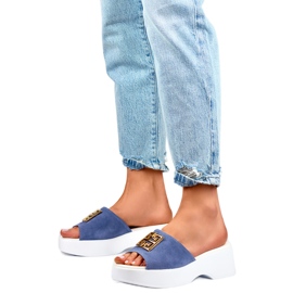 Dameflip-flops med dekoration GD-XF1000B, blå