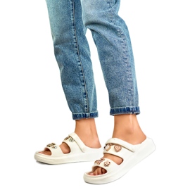 Damesandaler dekoreret JHC3071W hvid