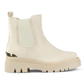 Isolerede Chelsea-støvler til kvinder XJ-351BE, beige