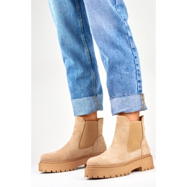 Chelsea støvler Model HB-170KH Beige - PRIMO
