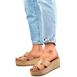 Wedge flip-flops til kvinder YD8H-19KH Beige