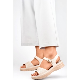 Sandaler Model GD-FL1235BE Beige - PRIMO