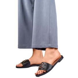 Flip-flops til kvinder med dekoration 5174B sort