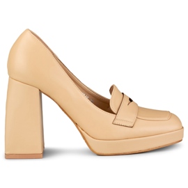 Højhælede pumper M046NU beige