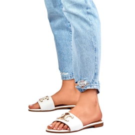 Dameflip-flops 5174W med dekoration hvid