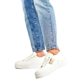 Sneakers til kvinder på platformen LY100W hvid