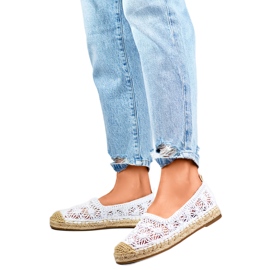 Openwork Espadriller 77-528W til kvinder hvid