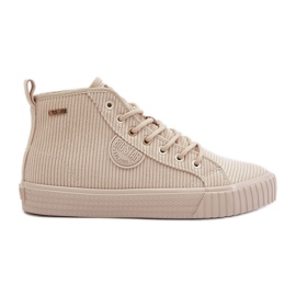 Isolerede fløjlssneakers til kvinder Big Star OO274771 Hi-Poly System Beige
