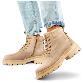 Dame-ruskindsisolerede ankelstøvler, beige A5201-39BE