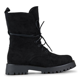 Dame ankelstøvler med snøre i ruskind sorte DE1051S-B beige