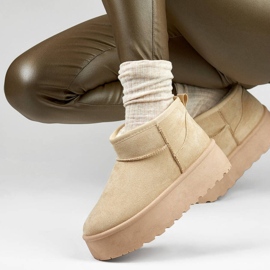 Platformsnestøvler til kvinder, lys beige TL242-BE