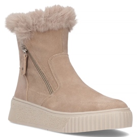 Filippo DBT6484/24 Beige platformsstøvler i læder