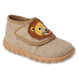 Befado børnetøfler 454P039 fleksibel sål nem fastgørelse beige