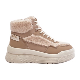 Sneakers med pels og fåreskind til kvinder Lee Cooper LCJ-24-47-3146 Beige
