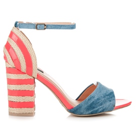 Vices Højhælede denim espadriller lyserød