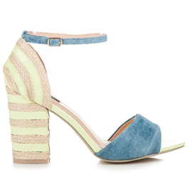 Vices Højhælede denim espadriller grøn