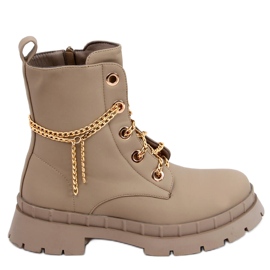 Snørestøvler Lohan Abrikos beige